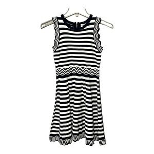 Milly Minis Navy White Striped Sleeveless Scalloped Dress Girl’s 14/16